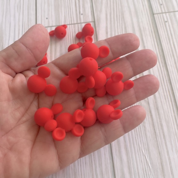 20 Silicone Mickey Mouse Head / Ears Beads - Picture 2 of 3
